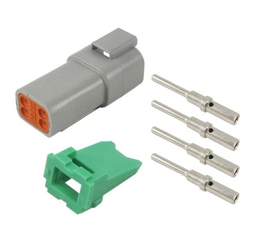 [[DT04-4P-KIT-16] ] KIT CONECTOR DEUTSCH MACHO 4 PINES 16-20 AWG